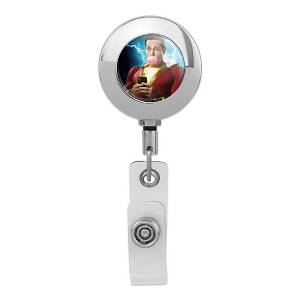 Shazam! Movie Bubblegum Poster Metal Chrome Badge ID Card Holder Clip - 1 of 3