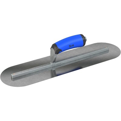 Bon Tool 67-197 Finish Trowel - Round - Car Steel - 18 X 5 - Comfort Grip - Long Shank