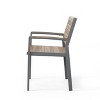 Davos Outdoor Aluminum Bench - Gray/Brown - Christopher Knight Home: UV & Water-Resistant, 3-Seater Garden Bench - 4 of 4