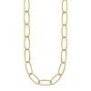 Chisel Stainless Steel Polished Textured Yellow IP-plated Open Link 16" Plus a 2" Extension Necklace - 3 of 4