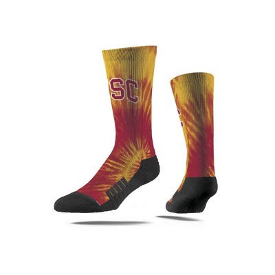 NCAA USC Trojans Tie-Dye Adult Crew Socks - M/L