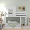 Grungis Wooden Twin over Full Loft Bed with Ladder and Guardrails,Bunk Bed with Playhouse and Farmhouse,Loft and Bunk Bed for Bedroom - 2 of 4