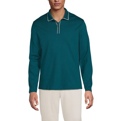 Lands' End Men's Long Sleeve Tipped Polo