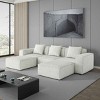 Combo Modular Sofa with 3 Seats for Living Room, Sectional Sofa with Ottoman, Sofa with Foam Filling and Corduroy Fabric-Coolbibila - 3 of 4