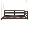 Okak 55-inch W/40.9-inch W Acacia Wood Porch Swing Bed,Porch Swing with 4pcs 96-inch Ropes,Outdoor Hanging Bench Swing for Patio,Backyard,Garden - 2 of 4