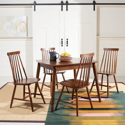 Walnut Wood Extendable Rectangular Dining Table with Graduated Legs