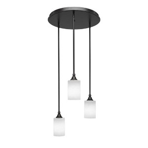 Toltec Lighting Empire 3 - Light Pendant in  Dark Granite with 4" White Matrix Shade - 1 of 1