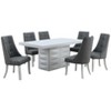 Kings Brand Furniture Milan Vinyl Upholstery Kitchen Dinette Dining Room Side Chairs, Set of 2, Gray/White - 2 of 4
