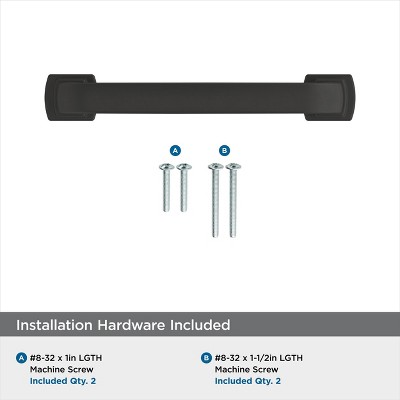Matte Black Steel Cabinet Bar Pull with Mounting Hardware