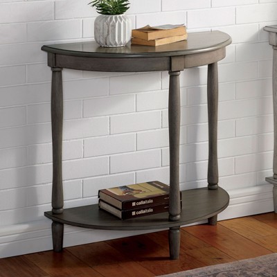 VYNXARIA Traditional Design Side Table with Storage Shelf - Antique Gray Color for Elegant Living Room Furniture