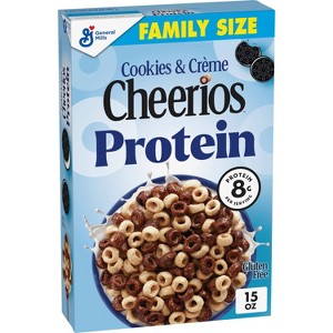 Cheerios Protein Cookies and Cream Family Size Breakfast Cereal - 15oz - 1 of 4