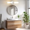 POWLIG 19.87-in 2-Light Chrome Modern Dimmable Wall Sconce with Milky White Glass Shade - 3 of 4