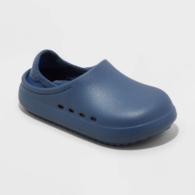 Toddler Rowan Slip-On Clog Shoes - Cat & Jack™ Navy Blue 11T: Cushioned Heel, Non-Marking Outsole, Closed Toe, Water Shoes