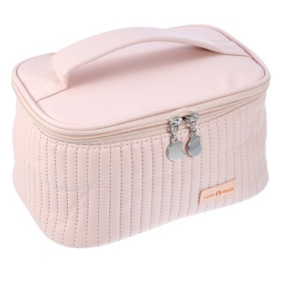 Unique Bargains Women's Large Travel Cute Cherry Pattern Cotton Makeup Bags  and Organizers White