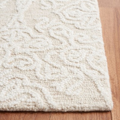 Ivory Floral Hand-Tufted Wool 4' x 6' Area Rug
