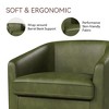 Vipbear Set of 1/2 Swivel Barrel Accent Chair,Round Chenille/Faux Leather Living Room Arm Chairs,Modern Upholstered Comfty Chairs,Small Club Armchair - 2 of 4