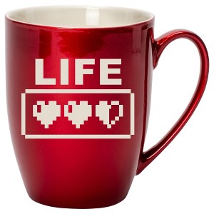 100 North Gaming 10 Ounce Cardinal Red Metallic Finish, Comfortably Fits Your Hands, New Bone China Coffee Tea Cup Mug, Life - 1 of 1