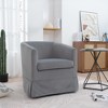 27.36in Wide Modern Swivel Chair with Sponge Backrest Seat Cushion & Wood Frame, Upholstery Sofa Chair for Bedroom Living Room Office Apartment - 3 of 4