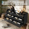 coucheta 47" Fluted Dresser for Bedroom with 6 Drawers, Modern Chest of Wooden Chest with Metal Handle, for Living Room, Hallway, Entryway - 3 of 4