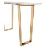 Modern Faux Marble and Stainless Steel 47" Rectangular Console Table - Stone/Gold - ZM Home - image 3 of 4