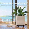 1PCS Mobile Self-Watering Planter - Galvanized Steel Rolling Garden Bed with Wheels for Herbs/Veggies Indoor & Outdoor - 3 of 4