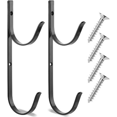 LunaLulinlk Pool Pole Hanger, 2 Pack, Pool Black Hooks for Poles, Pool Equipment Hooks, Pool Pole Hooks, Hooks for Pool Supplies