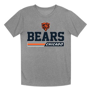 NFL Chicago Bears Boys' Gray Heather Short Sleeve Poly T-Shirt - 1 of 1