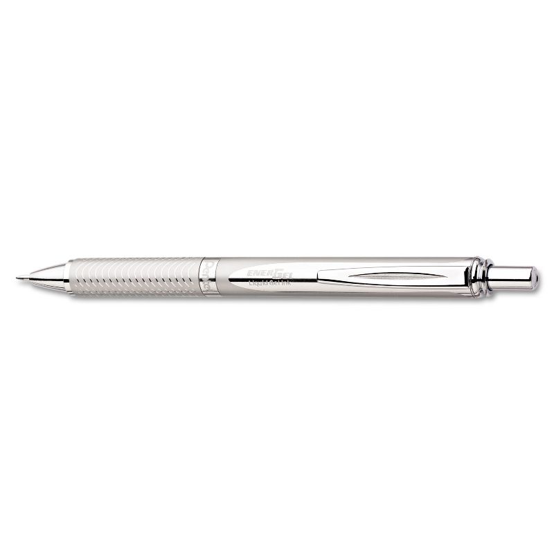 Pentel EnerGel Alloy RT Retractable Liquid Gel Pen .7mm Chrome Barrel Black Ink BL407A, 1 of 3