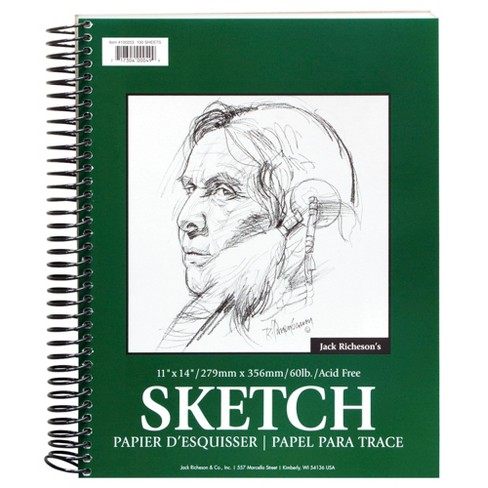 Jack Richeson Sulphite Sketch Pad, 11 x 14 Inches, 60 lb, 100 Sheets