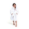 Personalized Linum Kids 100% Polyester SUPER PLUSH Double Brushed Hooded Bathrobe in Pink Bookman Font - 2 of 4