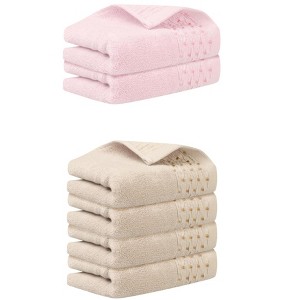 Unique Bargains Embroidery Pattern Cotton Hand Towels for Bathroom 14" x 30" - 1 of 4