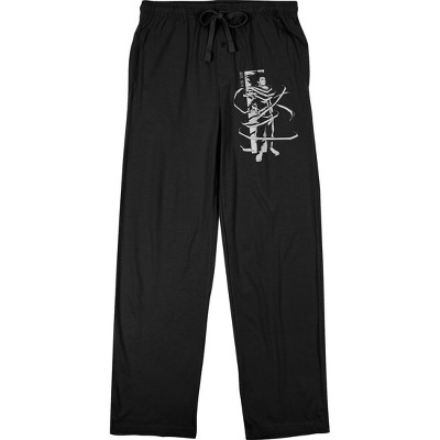 My Hero Academia Shota Aizawa Men's Black Drawstring Sleep Pajama Pants