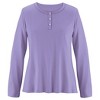 Collections Etc Super Soft Henley Pj Top - 2 of 4