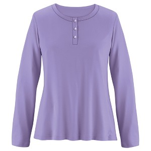 Collections Etc Super Soft Henley Pj Top - 1 of 4
