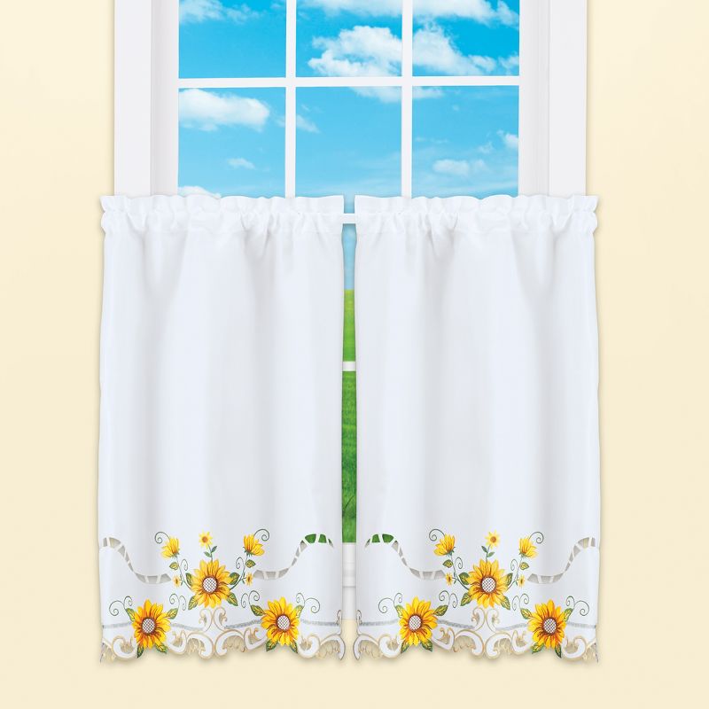 Collections Etc Sunflower Border Curtains, 2 of 4