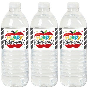 Big Dot of Happiness Teacher Retirement - Happy Retirement Party Water Bottle Sticker Labels - Set of 20 - 1 of 4