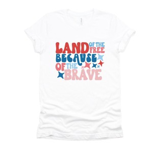 Simply Sage Market Land Of The Free Bubble Short Sleeve Tee - XS - White - 1 of 4