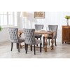 VYNXARIA Upholstered Wing-Back Dining Chair with Backstitching Nailhead Trim and Solid Wood Legs,Set of 2, Gray - 4 of 4