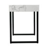 Metal Modern Writing Desk with Faux Marble Top and Push-to-Open Drawer - 4 of 4
