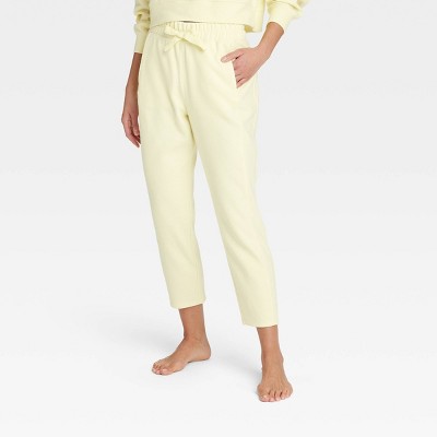 NWT All in Motion Women's Cozy Rib Straight Pants Cream Size XL