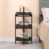 KTMBDW Oval Side Table with Woven Storage Basket,  3-Tier Metal Side Small Bedside Table Nightstand with Removable Tray for Living Room, Bedroom - 4 of 4