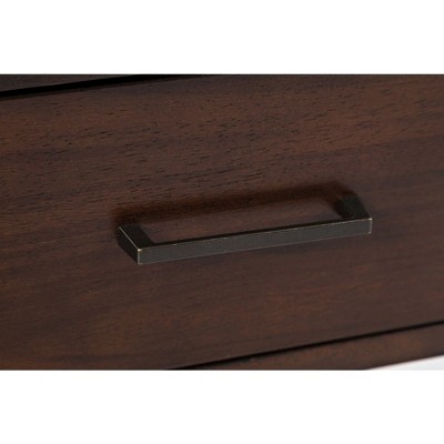 Classic Brown Square Wood End Table with Storage