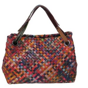 Amerileather Cybil Woven Handbag – Top Grain Cowhide Leather Purse with Intricate Basket Weave and Everyday Elegance - 1 of 3