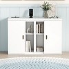 NicBex Queen Size Murphy Bed Wooden Queen Bed Frame Morden Hideaway Wall Bed with 2 Cabinets and Shelves for Apartment - 3 of 4