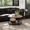 2-Tier Round Wood Coffee Table with Storage Shelf & Roman Column Metal Frame - 3 of 4