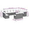 vidaXL 12 Piece Patio Sofa Set with Cushions Gray Poly Rattan - Without table - 3 of 4