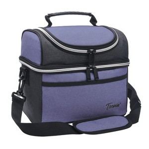 Tirrinia Dual Compartment Classic Molded Lunch Bags Cooler for Adults Kids, Insulated Leakproof Thermal Lunch Box Totes for Lunch Bento - 1 of 4