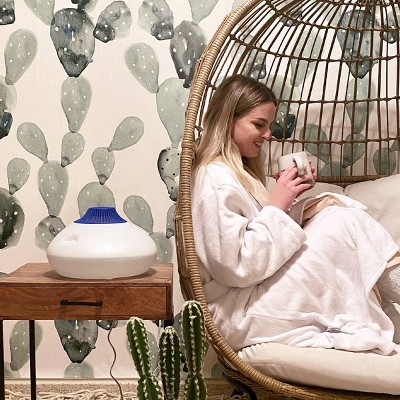 White and Blue Warm Steam Vaporizer with Night Light