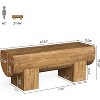 Lantine Solid Wood 47" Entryway Bench, Farmhouse End of Bed Bench, Entry Bench Seat for Bedroom, Living Room, Hallway - 4 of 4