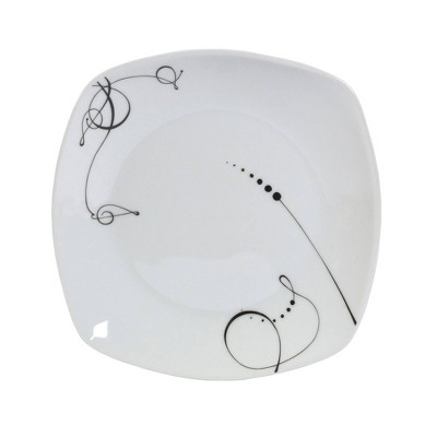 Pescara White Porcelain Square Dinnerware Set, Service for 4